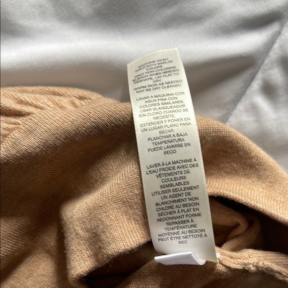 White House Black Market Tan Wrap Blouse Size S - Picture 7 of 10